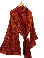 Beach Wear Shirt Seiden kimono Für Frauen Multi Color Soft House Wear Mehrfarbige Seiden bluse Short Wrap Kimono Tunika