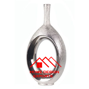 Florero de diseño Hallow con acabado plateado, vajilla de alta calidad, florero, artículos de Hotel, uso de aluminio fundido, superventas personalizado - Product Image 1