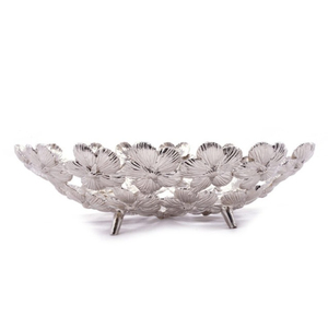 Bol de pièce maîtresse de décor à la maison avec bol à salade en feuille d'or bol de service de finition en métal argenté de qualité supérieure pour les fêtes - Product Image 4