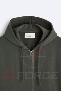 Sweat à capuche court ample pour homme, streetwear urbain, en molleton de coton 400 GSM, coupe décontractée, mode décontractée, fermeture éclair, OEM, marque privée - Product Image 6