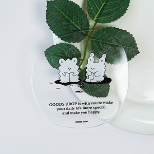 Posavasos de acrílico personalizado transparente personalizado soporte para bebidas regalo de recuerdo suministros de oficina transparente - Product Image 3
