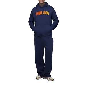 Ensemble de survêtement d'hiver pour homme 100 % coton OEM/ODM, avec logo brodé personnalisé, poids lourd 480 GSM, couleur unie, style streetwear - Product Image 1
