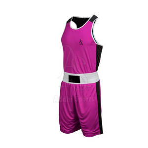 Tenue de boxe personnalisée de haute qualité, 100% polyester, légère, respirante, ensemble veste et short de boxe, vêtements d'entraînement professionnels pour les combats - Product Image 3