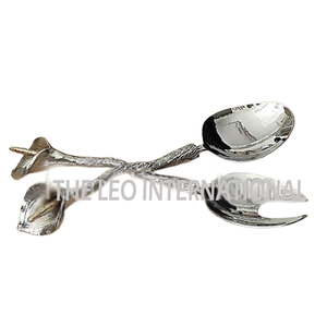 Diseño de forma de flor Juego de cubiertos plateado de metal de aluminio pulido brillante Juego de corte de hotel para el hogar de lujo - Product Image 6