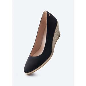 Sandali da donna con zeppa Espadrille in tela ricamata con rosa - Product Image 6