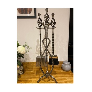 Stylish fireplace iron <b>tools</b> set with artistic craftsmanship and simple elegance ideal for living space enhancement - Product Image 6
