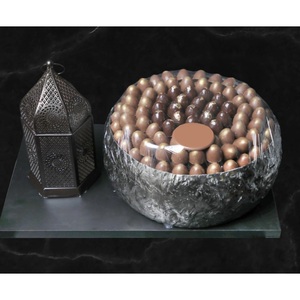 Cuenco para servir de Chocolate de Metal dorado árabe de calidad de lujo, vajilla para hoteles y bodas para postre, servidor de dulces, buen precio - Product Image 3