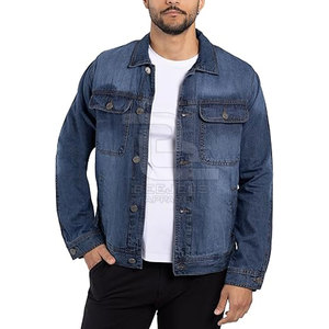 Nouvelle arrivée de fabrication en usine veste de jean délavée à l'acide pour hommes manches longues veste de jean délavée à l'acide personnalisée en gros pour hommes - Product Image 1