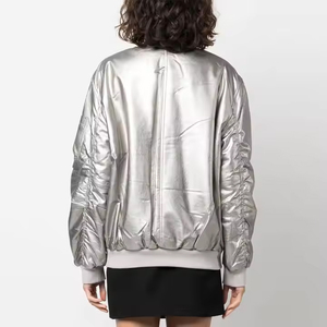 Chaqueta Varsity de Forro Polar de Alta Calidad para Mujer, Estilo Urbano, Nueva Colección de Invierno, Tejido Sólido de Algodón y Lana, Venta al Por Mayor de Fábrica - Product Image 2