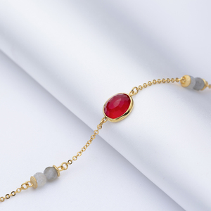 Rubis Quartz Or Lunette Ovale Sterling Theia Bracelet En Argent Bijoux En Gros À La Main 925 Sterling Bijoux - Product Image 4