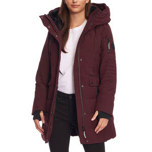 Última moda de color personalizado diseño de piel capucha diseño de lana con capucha chaquetas de invierno abrigo mujeres Parka chaquetas - Product Image 3