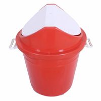 Poubelle à couvercle pivotant en polypropylène bleu moderne de bonne qualité, 21 à 25 litres, avec poignée, écologique, facile à nettoyer, pour la maison, le bureau, l'hôpital