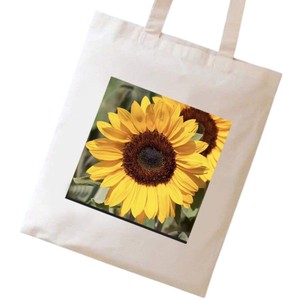 กระเป๋าถือผ้าใบลายดอกทานตะวันขนาดใหญ่พร้อมกระเป๋าสะพายไหล่ตกแต่งดอกไม้สำหรับซื้อของชำเดินทางชายหาด - Product Image 1