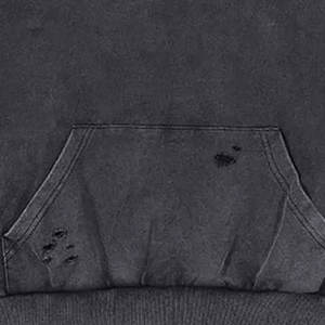 100% algodón 400 GSM peso pesado desgastado ácido lavado en blanco hombres Sudadera con capucha pulóver hombro caído Vintage invierno sudaderas con capucha Unisex - Product Image 6