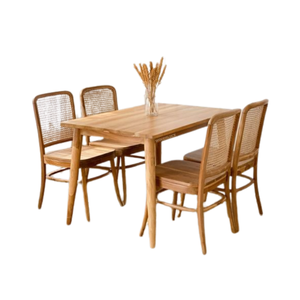 Nouveau produit Ensemble table et chaises de salle à manger Ensemble de restaurant avec 4 chaises Ensemble de salle à manger en bois de haute qualité d'Indonésie - Product Image 1