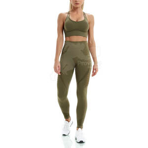 Gimnasio de alta calidad Fitness Conjunto de yoga sin costuras Mujeres 2 piezas Conjunto de yoga sin costuras Deportes Gimnasio Desgaste Conjunto de yoga - Product Image 2