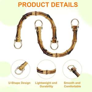 Factory High Quality Bamboo Bag <b>Handles</b> Semicircle Wooden <b>Handle</b> for <b>Handbags</b> Accessories - Product Image 3