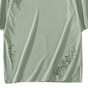 Camiseta Ligera para Hombre, Camiseta Desgastada para Hombre, Cuello Redondo, Ropa Casual de Fitness, Nuevo Diseño, Proveedor de Camisetas Desgastadas al por Mayor - Product Image 3