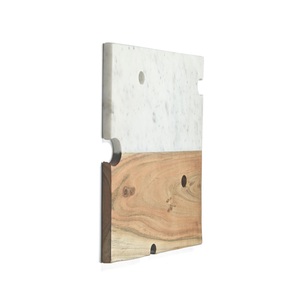 Tabla de Cortar de Mármol Blanco y Madera de Diseño Lujoso y Atractivo para Decoración de Cocina, Tabla de Cortar de Mármol y Madera para Rebanar al por Mayor - Product Image 2
