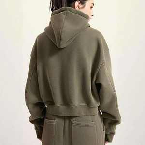 Haute qualité 320 GSM lavage à l'acide pull polaire à capuche surdimensionné régulier Polyester/coton écologique femmes Style Streetwear - Product Image 1