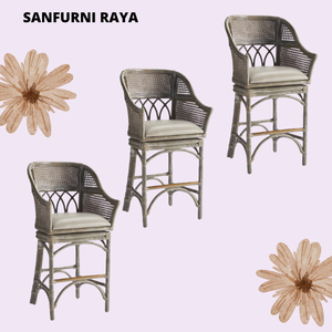 High Quality Hotel Furniture Modern Simple Restaurant Dining Chair with Comfortable <b>Cushion</b> High Leg Rattan <b>Stool</b> for Weddings - Product Image 3