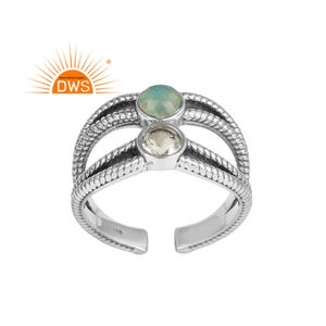 Último diseño, amatista verde oxidada y ópalo etíope, anillo de plata, joyería para mujer, regalo para ella - Product Image 1
