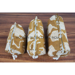 ชุดจัดระเบียบเครื่องสำอางผู้หญิงผ้าคอตตอนสุดชิค3กระเป๋าขนาดเล็กต้องมีถุงเครื่องแป้งเพื่อการจัดเก็บที่สะดวก - Product Image 1