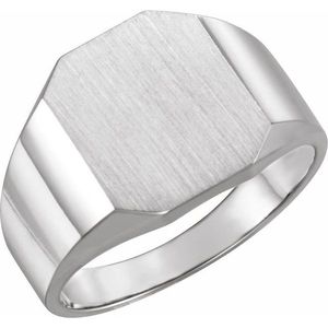 Octagon 18K Gold Plated Trendy Style Stainless Steel Signet <b>Ring</b> with Princess Cut Diamond Fashionable Geometric Fashion Jewelry - Product Image 1