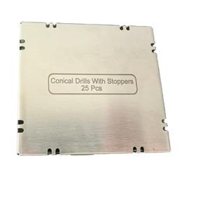 Juego de 25 Piezas de Fresas Cónicas para Implantes Dentales, Recubiertas de Negro, con Tope, para Osteodensificación Dental - Product Image 5