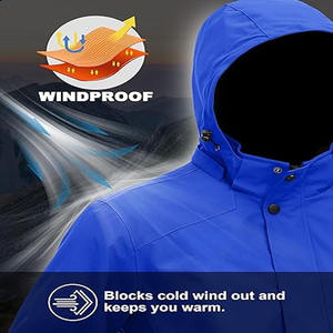 Chaqueta de lluvia impermeable con cinta de costura completa con capucha a prueba de viento suave Shell al aire libre Bloqueo de color/chaqueta de invierno de color contrastante - Product Image 4