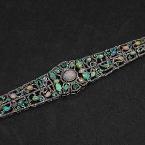 <b>Opal</b> With Emerald Glowing Expansive Bracelet Crafted With Radiant <b>Opal</b> And Emerald Stones Reflecting Color Harmony And Luxury - Product Image 2