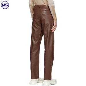 กางเกงหนังผู้ชายแบบลำลองตรงสำหรับ100% กางเกงพิมพ์โลโก้ตามสั่ง - Product Image 3