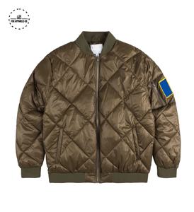 OEM Custom High Quality Oversize Quilted Cropped Goose Padded Bomber Jacket Winter Puffer for Plus Size Men Fabric Material - Product Image 1