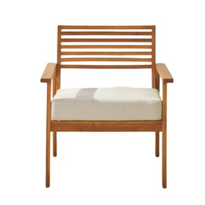 เก้าอี้เลานจ์ไม้อะคาเซียกลางแจ้งแบบนอร์ดิกทันสมัยพร้อมแขนด้านหลังไม้ระแนงสำหรับสวนร้านอาหารริมชายหาดระเบียงสวนรับประทานอาหาร - Product Image 1