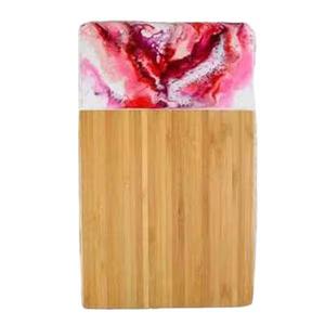 Planche à découper en marbre rustique poignée accessoire de cuisine personnalisé planche à fromage carré pierre hêtre - Product Image 5