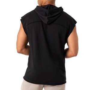 Débardeur de course uni tendance à capuche, coupe ample, en tissu respirant de haute qualité, collection Printemps 2026, vente en gros - Product Image 3