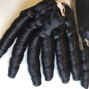 Prix bon marché cheveux humains non transformés SDD printemps Curl Bundle fermeture cheveux vierges vietnamiens crus cuticule alignée peut être teint - Product Image 1