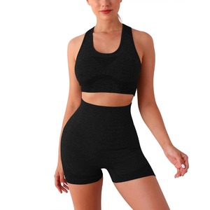 Ensemble de yoga fitness sans couture pour femmes, style streetwear d'automne, doux, confortable, soutien-gorge de sport, leggings respirants, usage quotidien - Product Image 1