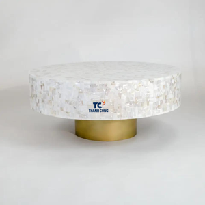 Bàn Cà Phê Mẹ Ngọc Trai Chất Lượng Cao Và Sang Trọng Bàn Tròn Mặt Trống Khảm Để Trang Trí Phòng Ngủ Phòng Khách - Product Image 6
