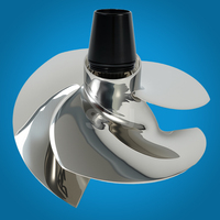 Impeller de jet ski de 155,5 mm de diamètre, pas 11/15, 3 pales en acier inoxydable, impeller de moteur à réaction Rotax pour Seadoo GTI SE 130 PWC