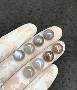 Pierre de lune grise pierre précieuse pierre de lune grise naturelle Cabochons de forme ronde lisse 10 MM 8 pièces vente en gros de haute qualité - Product Image 1
