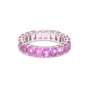 Top Grade 925 Rắn Sterling <span class=keywords><strong>Silver</strong></span> Handmade Nhẫn Tuyệt Vời Tự Nhiên Bạc Chia sẻ Prong Set Bát Giác Màu Hồng Sapphire <span class=keywords><strong>Bezel</strong></span> Thiết Lập - Product Image 3