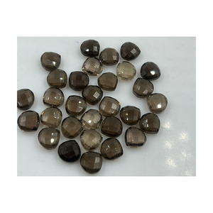 Briolette en forma de corazón facetado de piedras preciosas sueltas de cuarzo ahumado negro Natural para la fabricación de joyas 12x12MM - Product Image 5