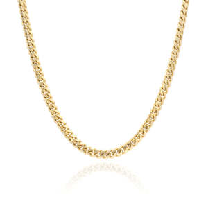 À la mode populaire Hip hop Bling14k cubain Miami chaîne solide avec un collier fermoir mousqueton sûr pour hommes lien cubain meilleur cadeau pour hommes - Product Image 1