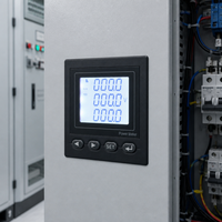 Meter Energi LCD Multifungsi Tiga Fasa Empat Kawat RS485 Modbus RTU Panel Mounted Power Meter 72 X 72 mm