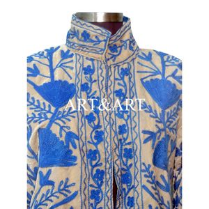 Manteau d'hiver pour femme en tissu de coton régulier, brodé Suzani, à boutons, écologique, séchage rapide, idéal pour les fêtes, cadeau, vente chaude - Product Image 4