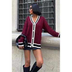 Cárdigan Informal de Punto Trenzado con Patrón de Trenzas-5183 - Product Image 6