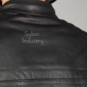 Veste de moto en cuir noir pour hommes Veste de moto en cuir de vachette véritable coupe ajustée et élégante avec poches zippées Veste de moto en cuir rembourrée avec protection - Product Image 5