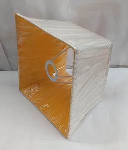 โคมไฟทรงกระบอกแบบทันสมัยอัดพลีทสีขาวพร้อมซับในผ้าฝ้ายสีเหลืองสำหรับคลุมไฟภายในอาคารและให้แสงสว่างที่ดีกว่า - Product Image 4