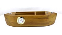 Organisateur de bureau en bois en forme de bateau, super vente, unique, avec horloge, pour le bureau et la maison, décoration de table